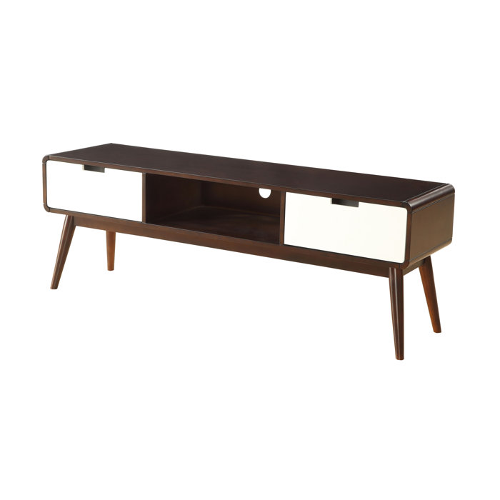 Corrigan Studio® Espresso and White 2drawer TV Stand Wayfair